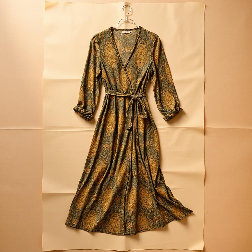 Boho Paisley Wrap Maxi — dress, 70s (photo 1)