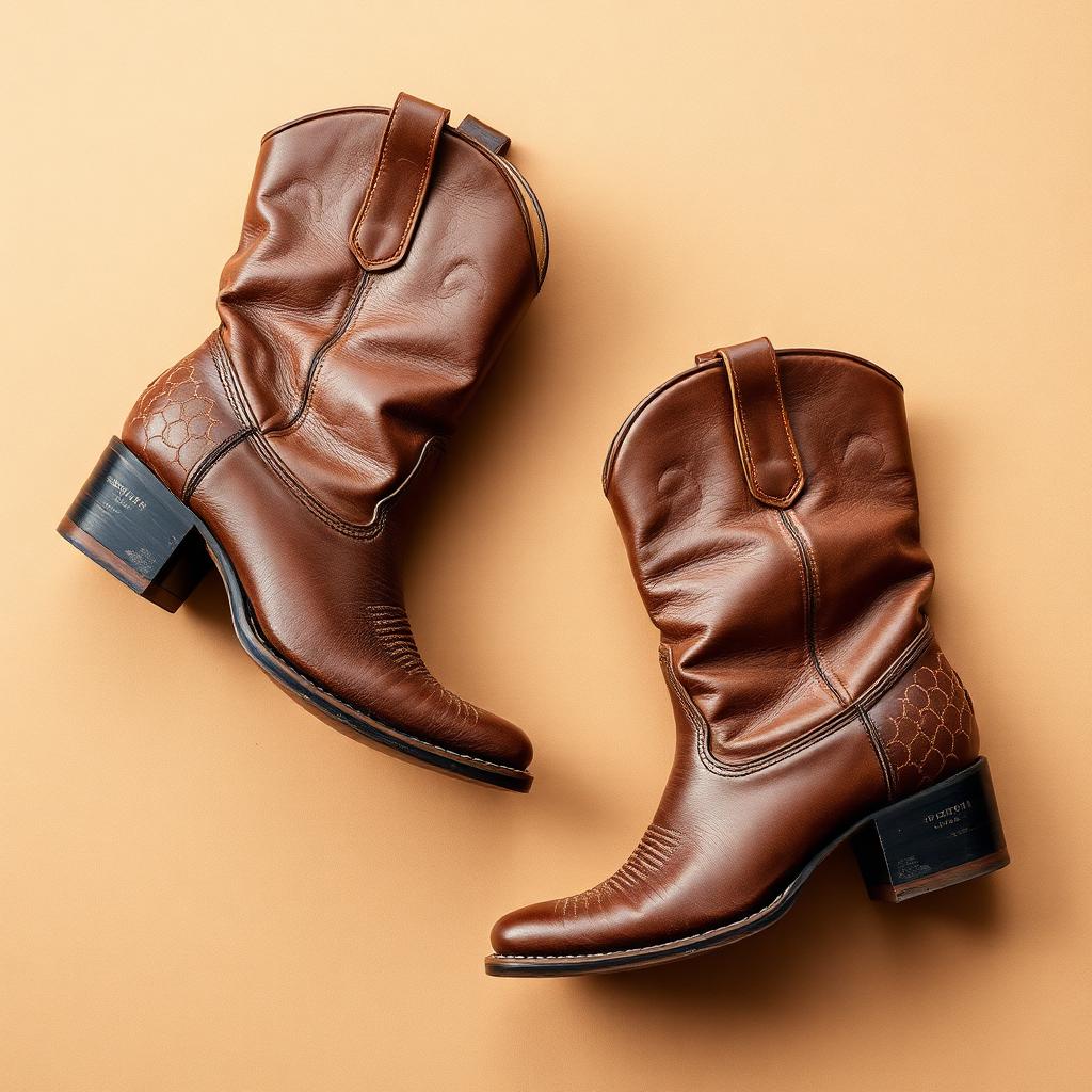 Vintage Brown Leather Boots — accessory, 70s (photo 1)