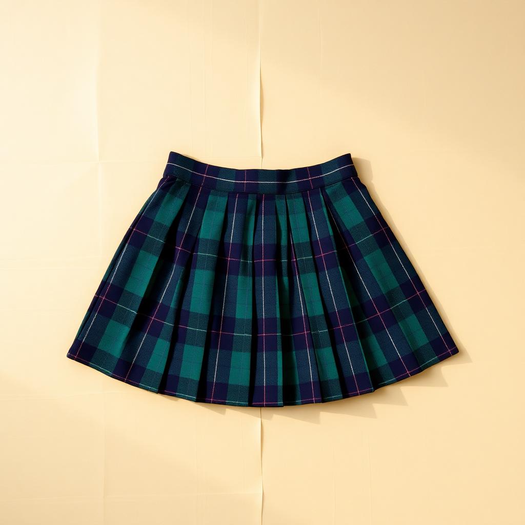 Green Tartan Pleated Skirt — skirt, 90s (photo 1)