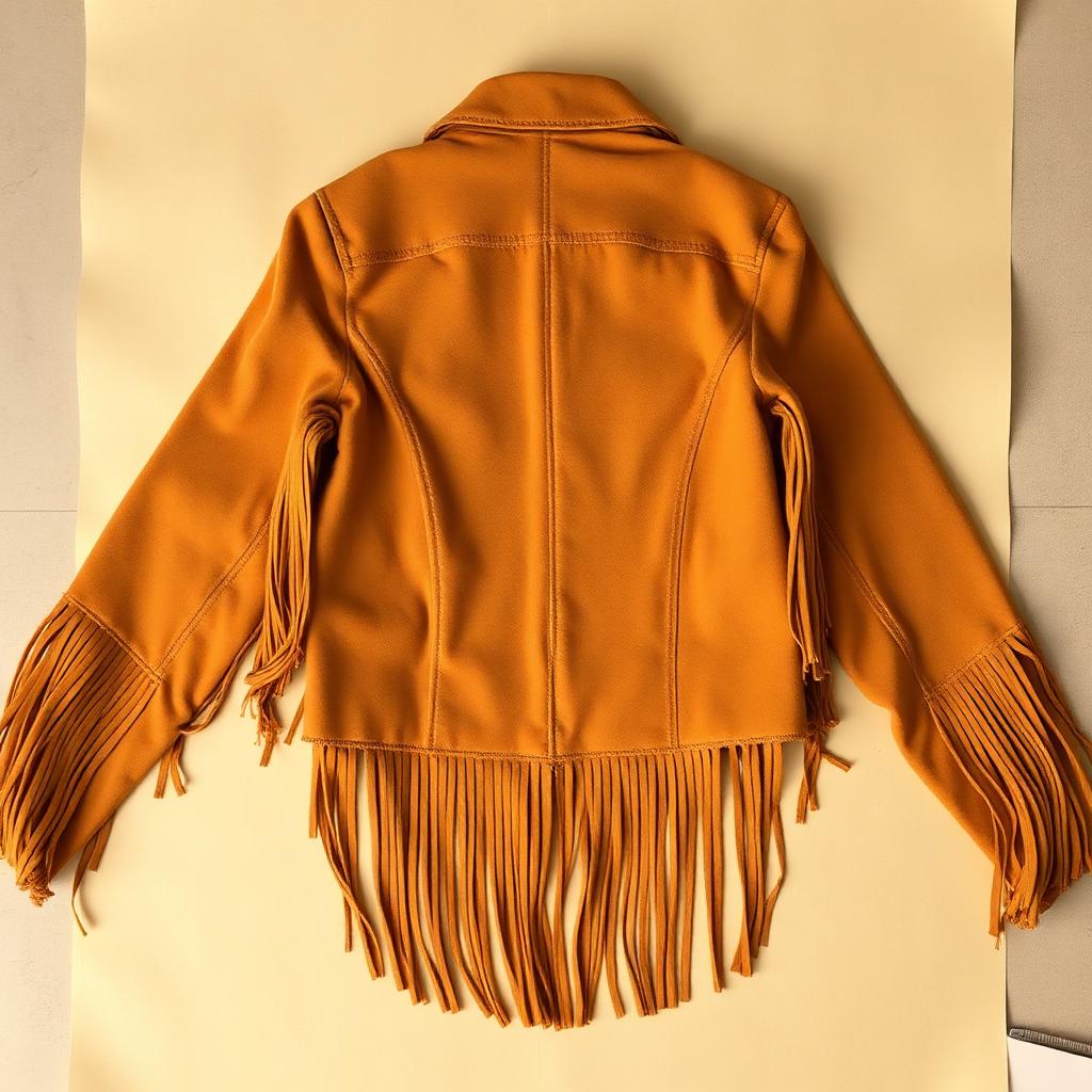 Caramel Suede Fringe Jacket — outerwear, 70s (photo 1)